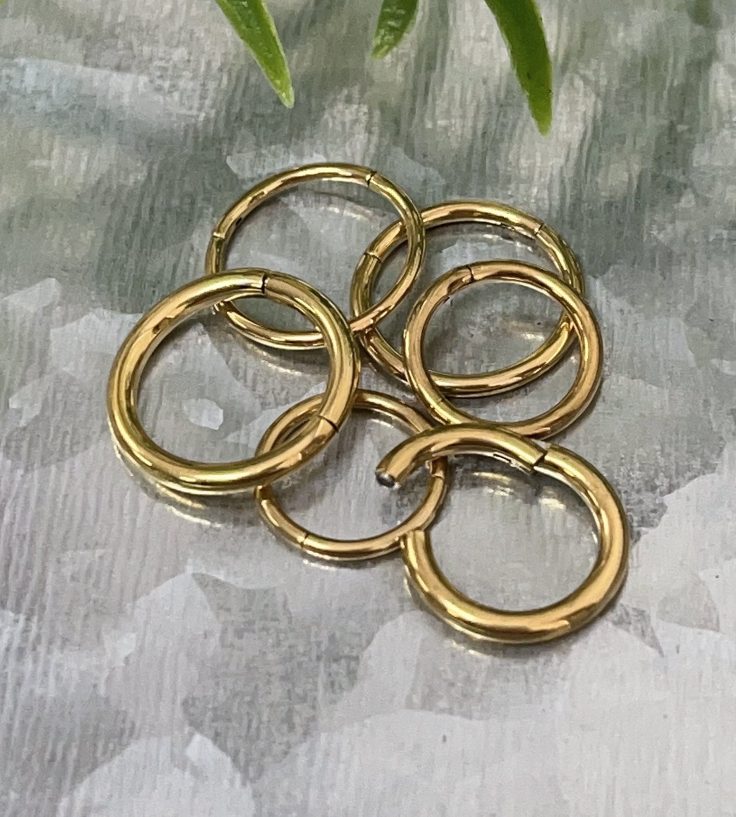 1 Piece Stunning Implant Grade Titanium Hinged Segment Septum Ring - 18g, 16g, 14g -Black, Gold, Rose Gold & Rainbow w/ Assorted Diameters!