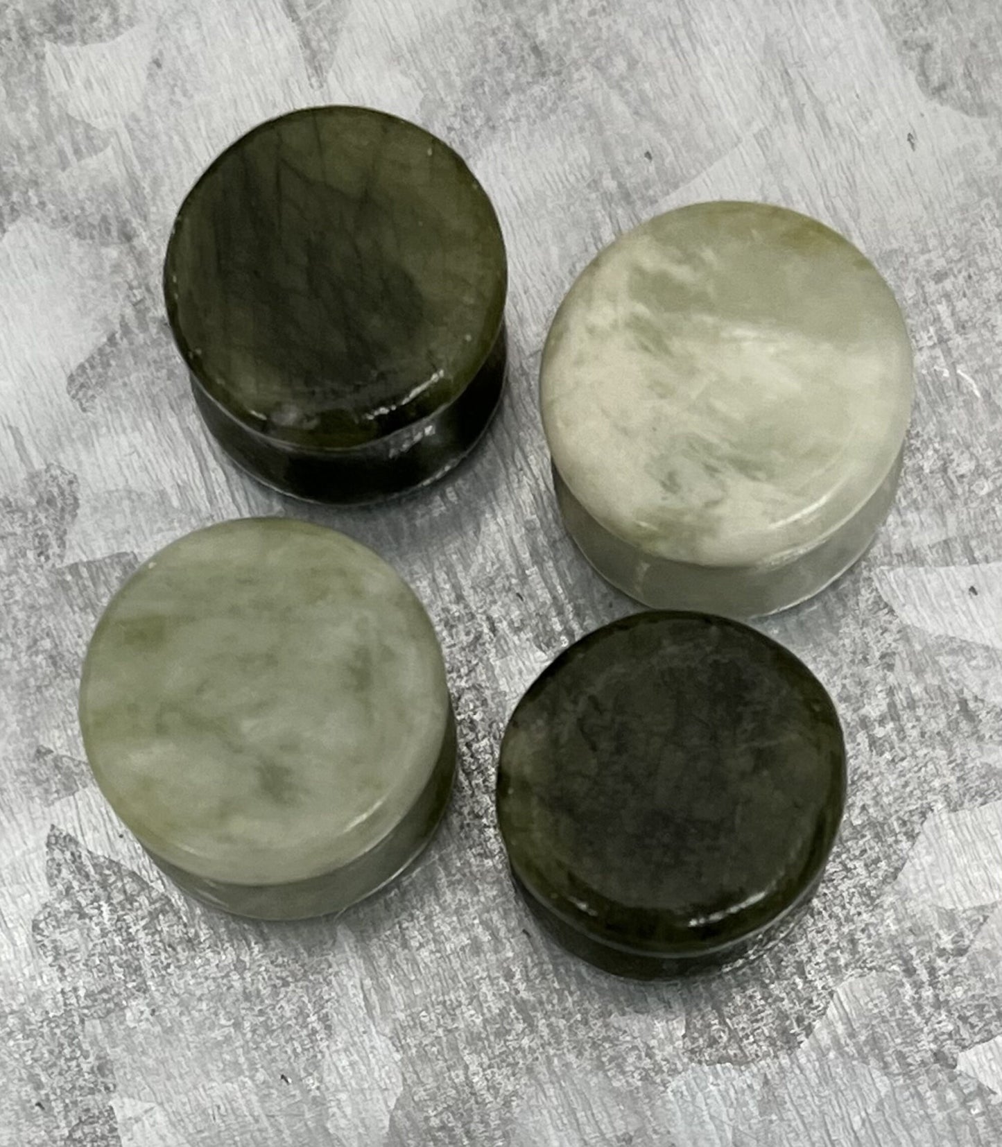 PAIR of Unique Natural South Jade Organic Stone Plugs - Gauges 4g (5mm) up to 1" (25mm) available!