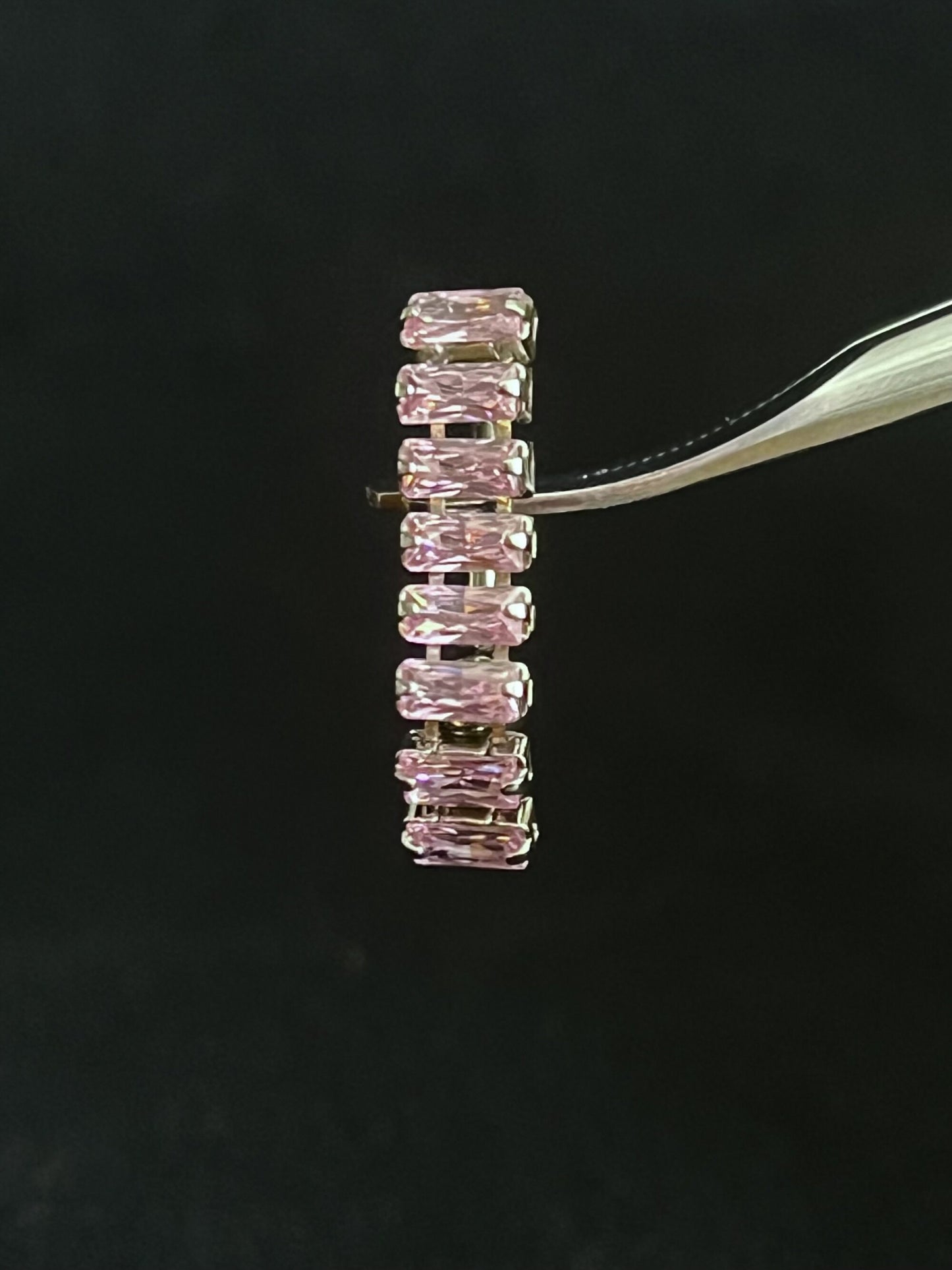 1 Piece Beautiful 8-Baguette CZ Gem Top Drop Dangle Reverse Navel / Naval Belly Ring - 14g - 10mm - Clear, Pink & Purple Available!