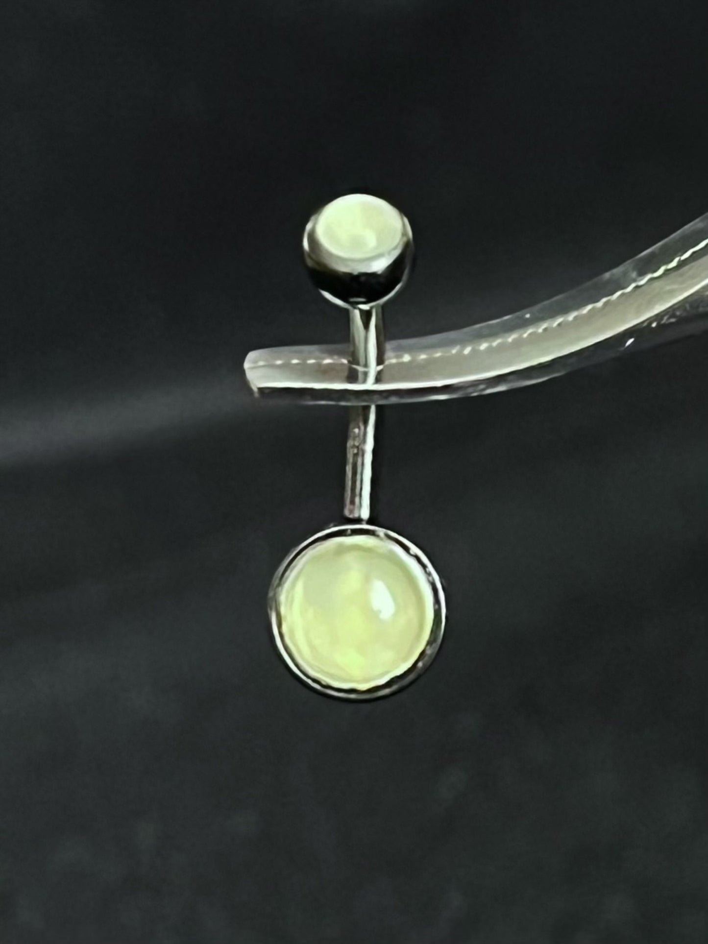 1 Piece Beautiful Double Round Illuminating Stone Gem Ring Navel / Naval Belly Ring - 14g - 10mm - Available in a Variety of Colors!