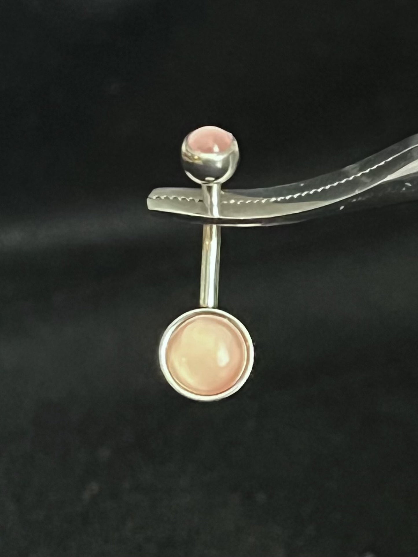 1 Piece Beautiful Double Round Illuminating Stone Gem Ring Navel / Naval Belly Ring - 14g - 10mm - Available in a Variety of Colors!