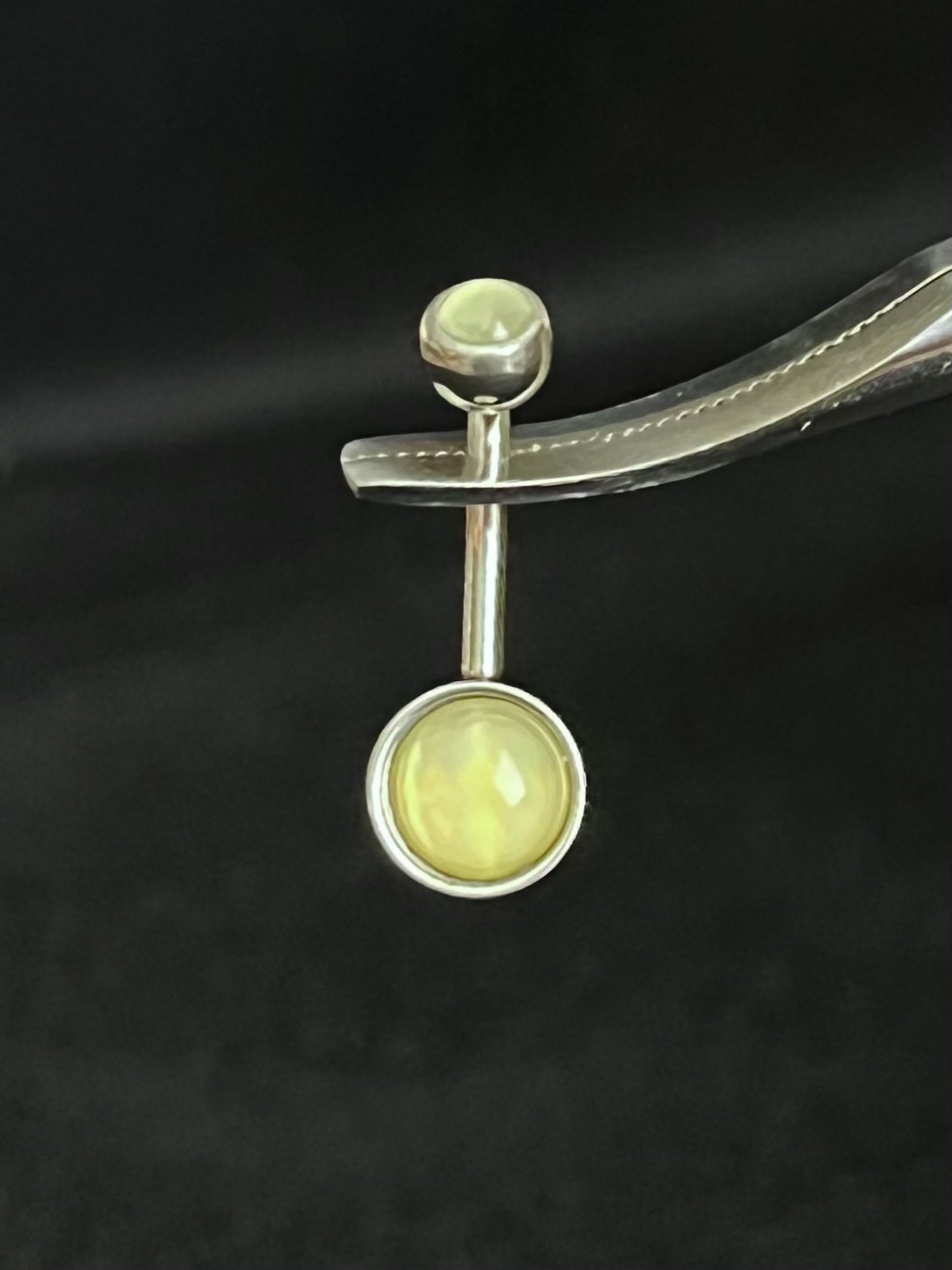 1 Piece Beautiful Double Round Illuminating Stone Gem Ring Navel / Naval Belly Ring - 14g - 10mm - Available in a Variety of Colors!