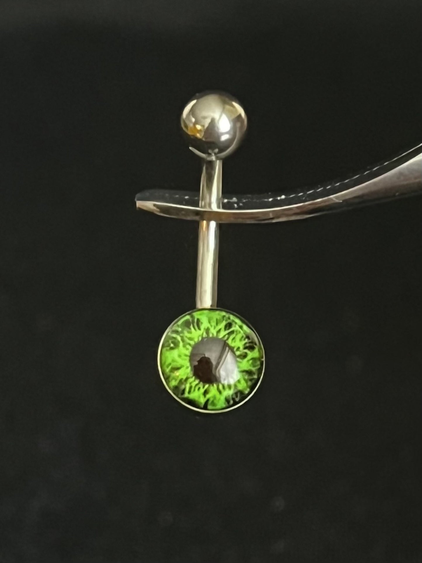 1 Piece Beautiful Eyeball Logo Navel / Naval Eye Ball Belly Ring - 14g - 10mm Bar Length - Blue, Green and Red Available!