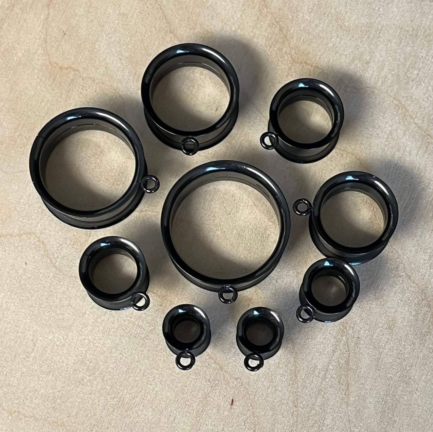 PAIR of Beautiful Add-Your-Own-Design Dangle Internally Threaded Double Flare Tunnels/Plugs - Gauges 2g (6mm) thru 1" (25mm) available!