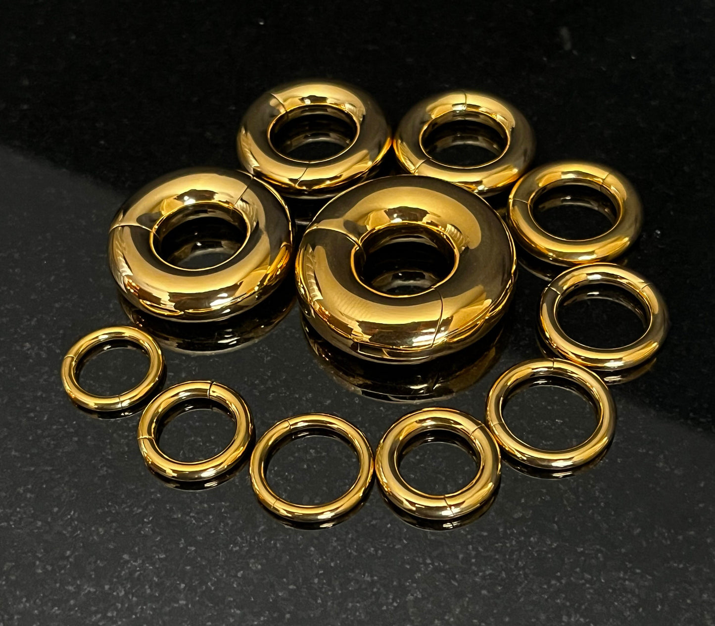 1 Piece Large Gauge IMPLANT GRADE TITANIUM Hinged Segment Ring/Hoop - Easy and Secure Clickers - Gauges 12g (2mm) thru 2g (6mm) Available!
