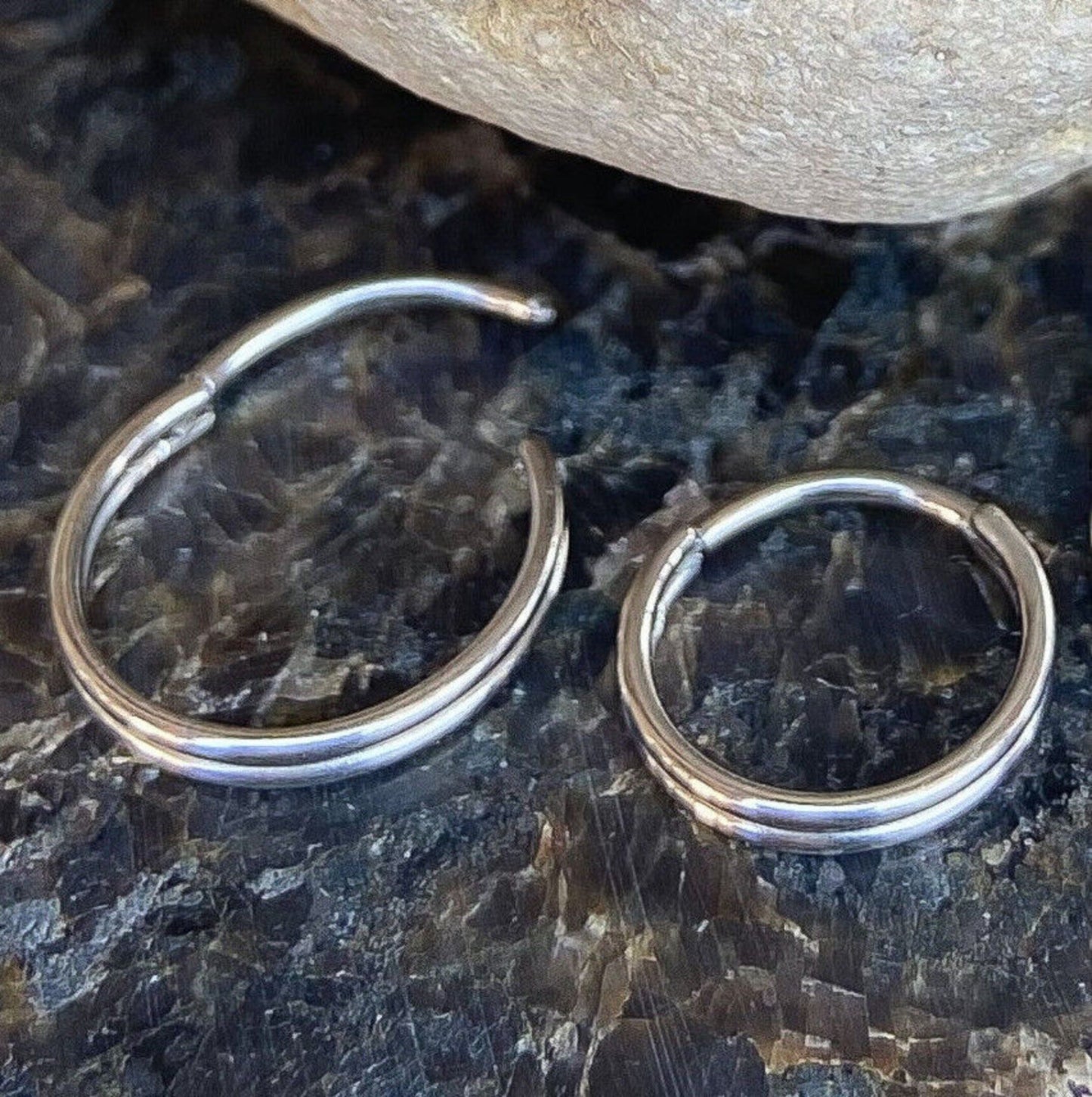 1 Piece of Stunning Double Line Hinged Segment Septum Ring/Hoop - Gauges 10g, 8mm, 7mm and 6mm available!