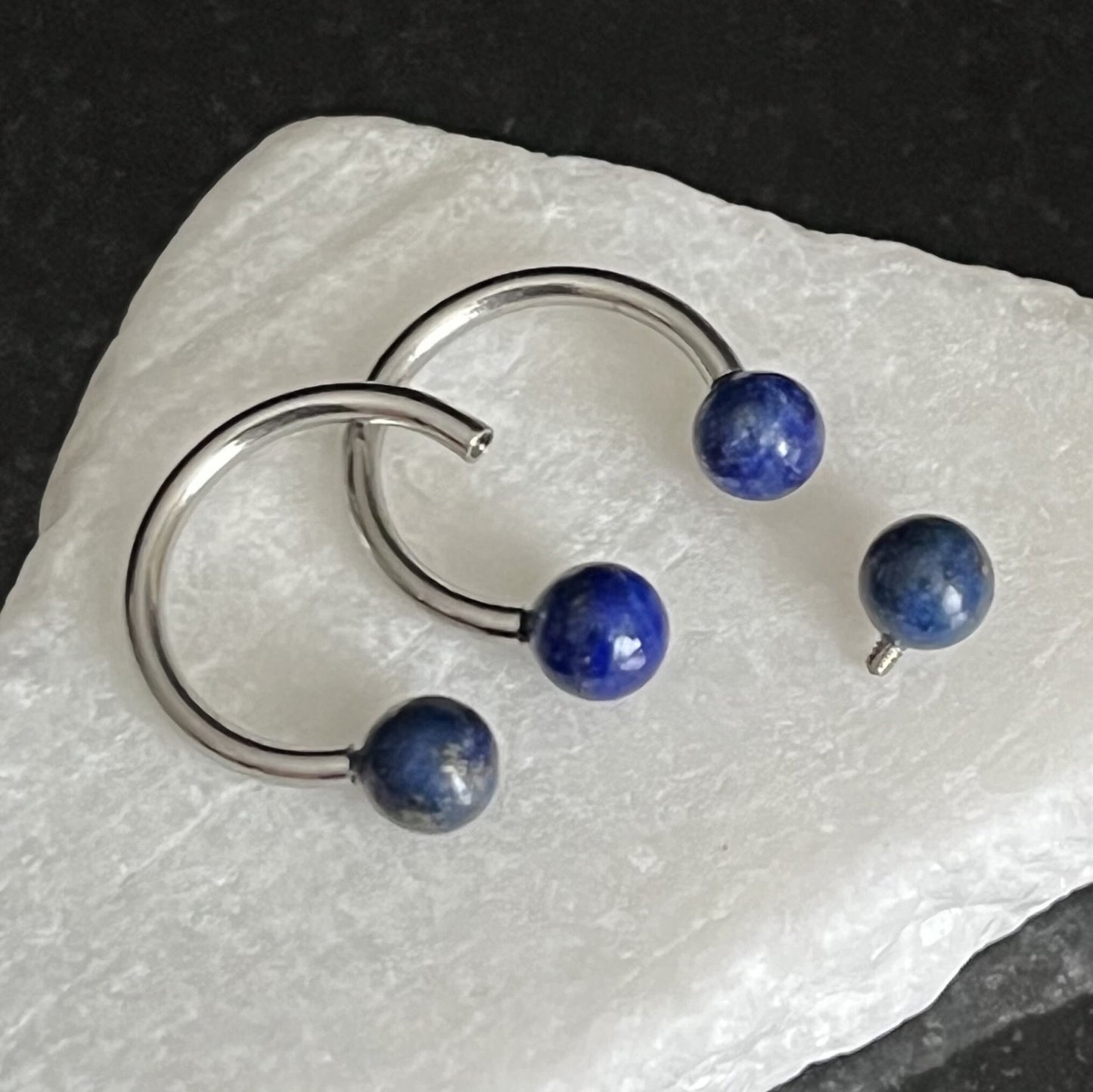 1 Piece of Stunning Semi Precious Stone Circular Internally Threaded Barbell Septum Ring - 16g - 8mm - You Choose Your Listed Stone!