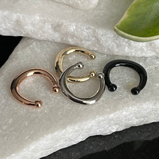 1 Piece Stunning Non-Piercing Horseshoe Clip-On Fake Septum Hanger Ring - Black, Gold, Rose Gold & Silver Available!