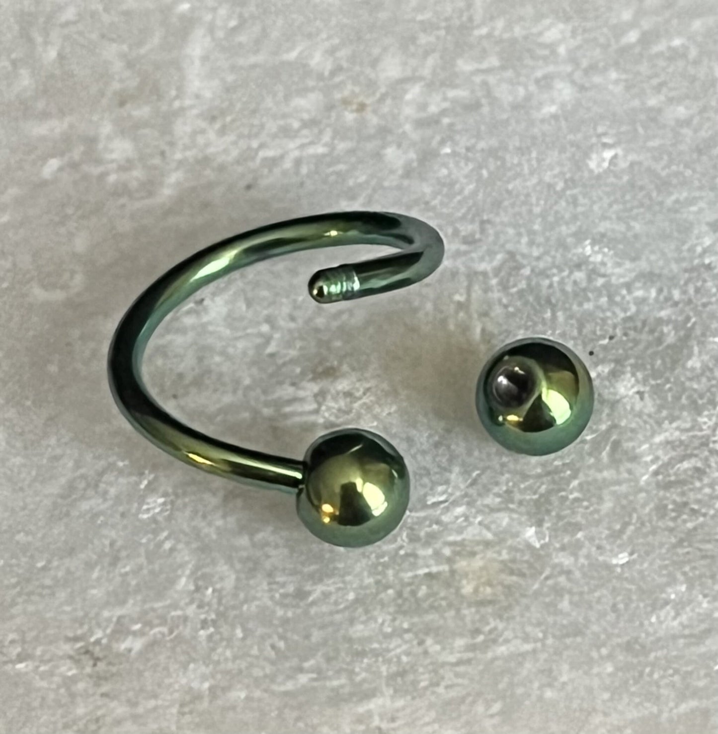1 Piece Titanium Twist Spiral Belly Ring Navel/Naval Belly Ring - 14g, 16g - Purple, Blue, Black, Green, Light Blue & Rainbow Available!