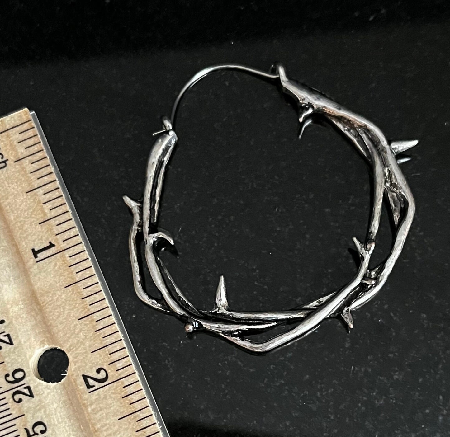 Pair of Unique 20g Twisted Thorn Hoop Earrings - Use As Regular Earrings or Through Tunnels!