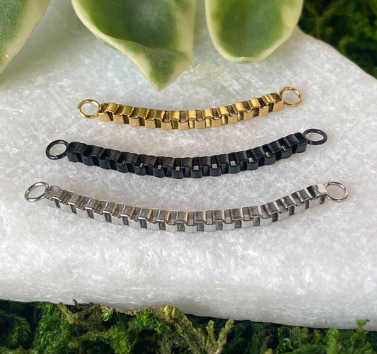 1 Piece of 316L Stainless Steel Bridge Connector Box Chain Nose Ring - Black, Gold & Silver - 30mm, 35mm and 40mm Available!