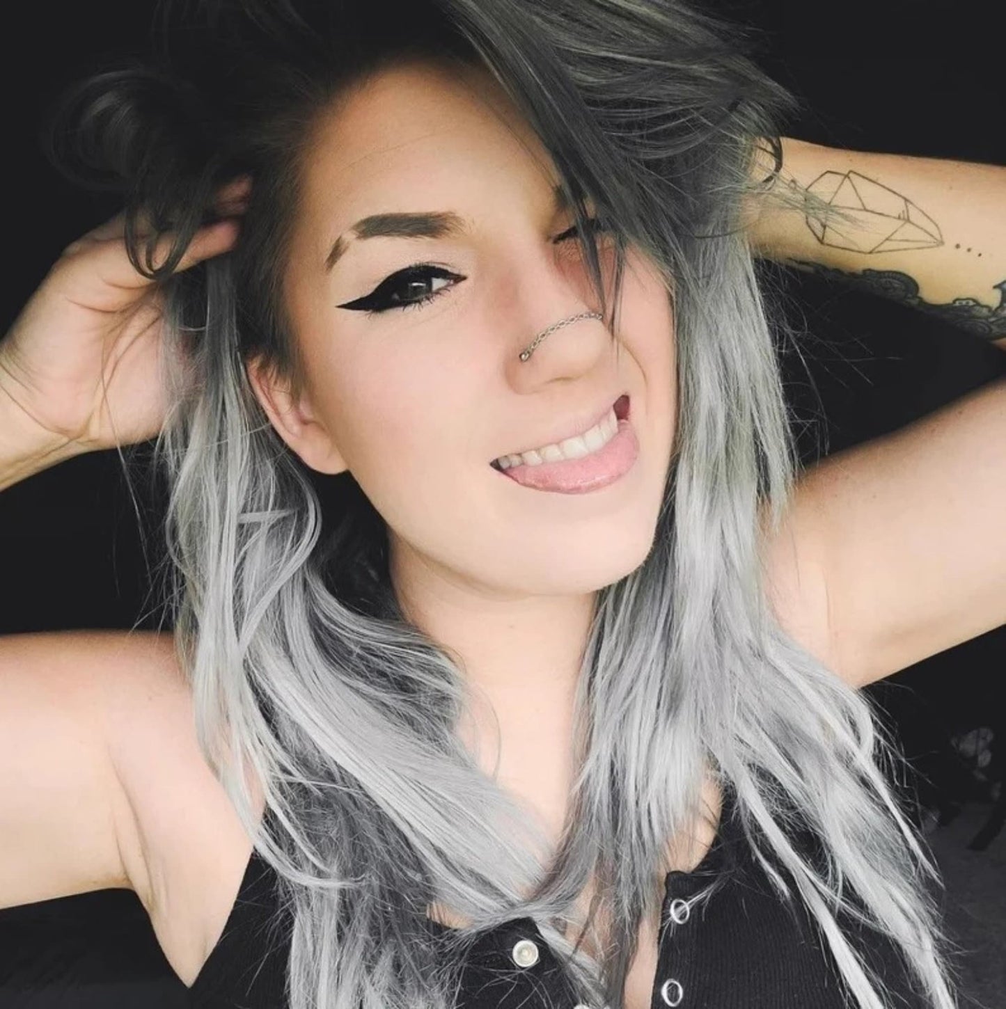 1 Piece of Solid Titanium Bridge Connector Chain Nose Ring - Black, Gold & Silver - 30mm, 40mm and 50mm Available!