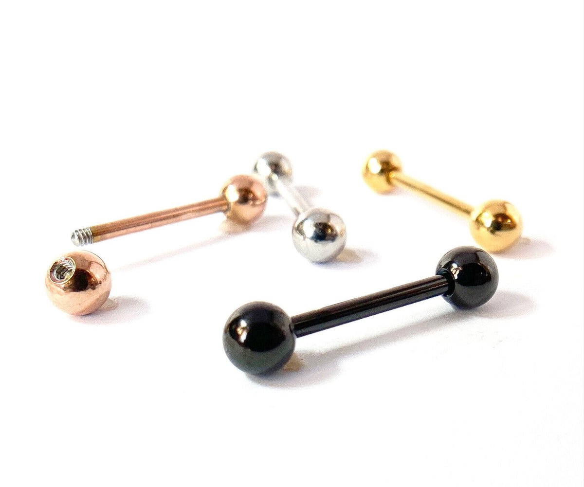 4pc Value Pack Ion Plated 14g Tongue or Nipple Rings Tounge Body Jewelry