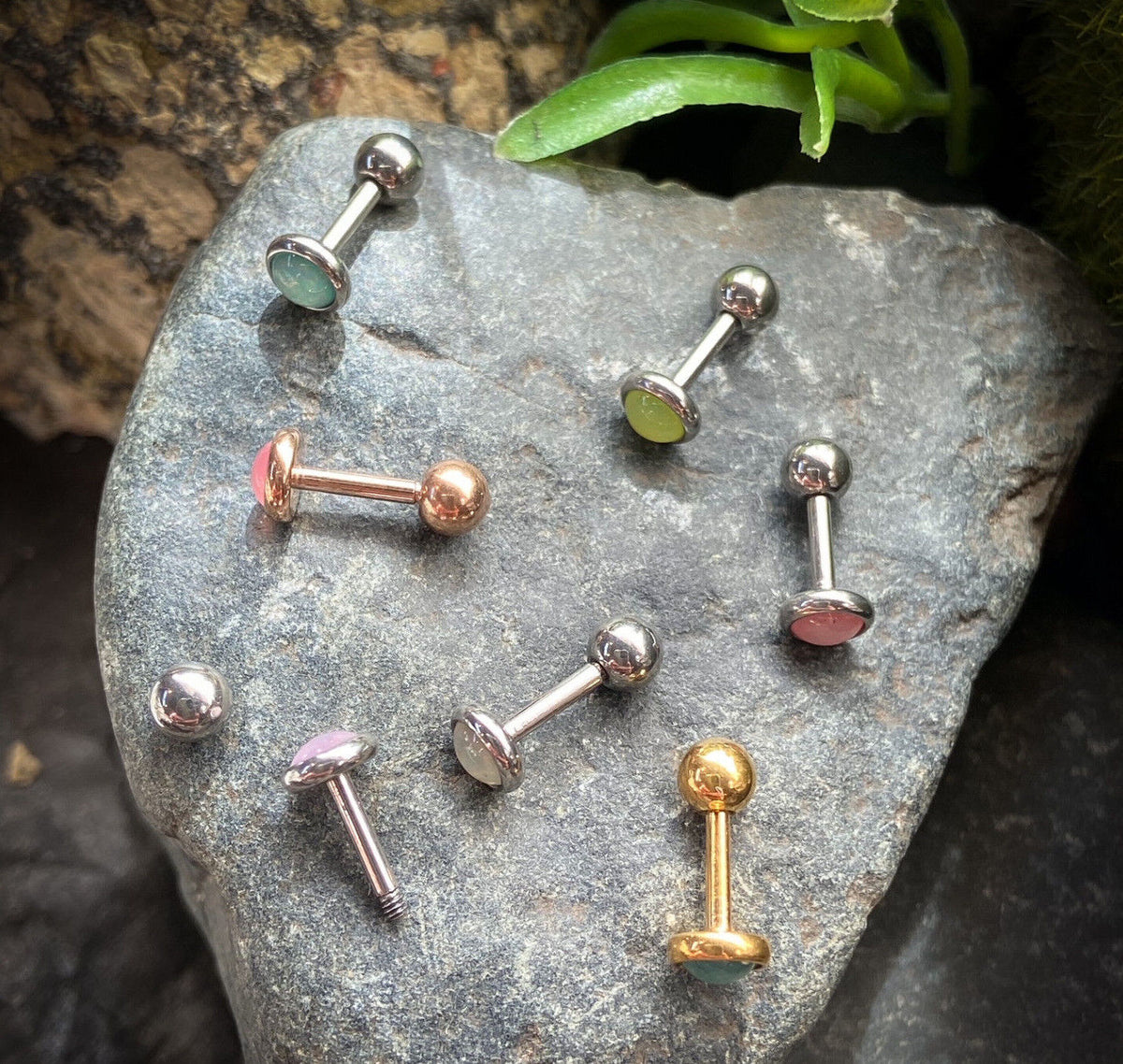 1pc Illuminating Stone Tragus Stud Helix Conch Ear Cartilage Piercing Jewelry