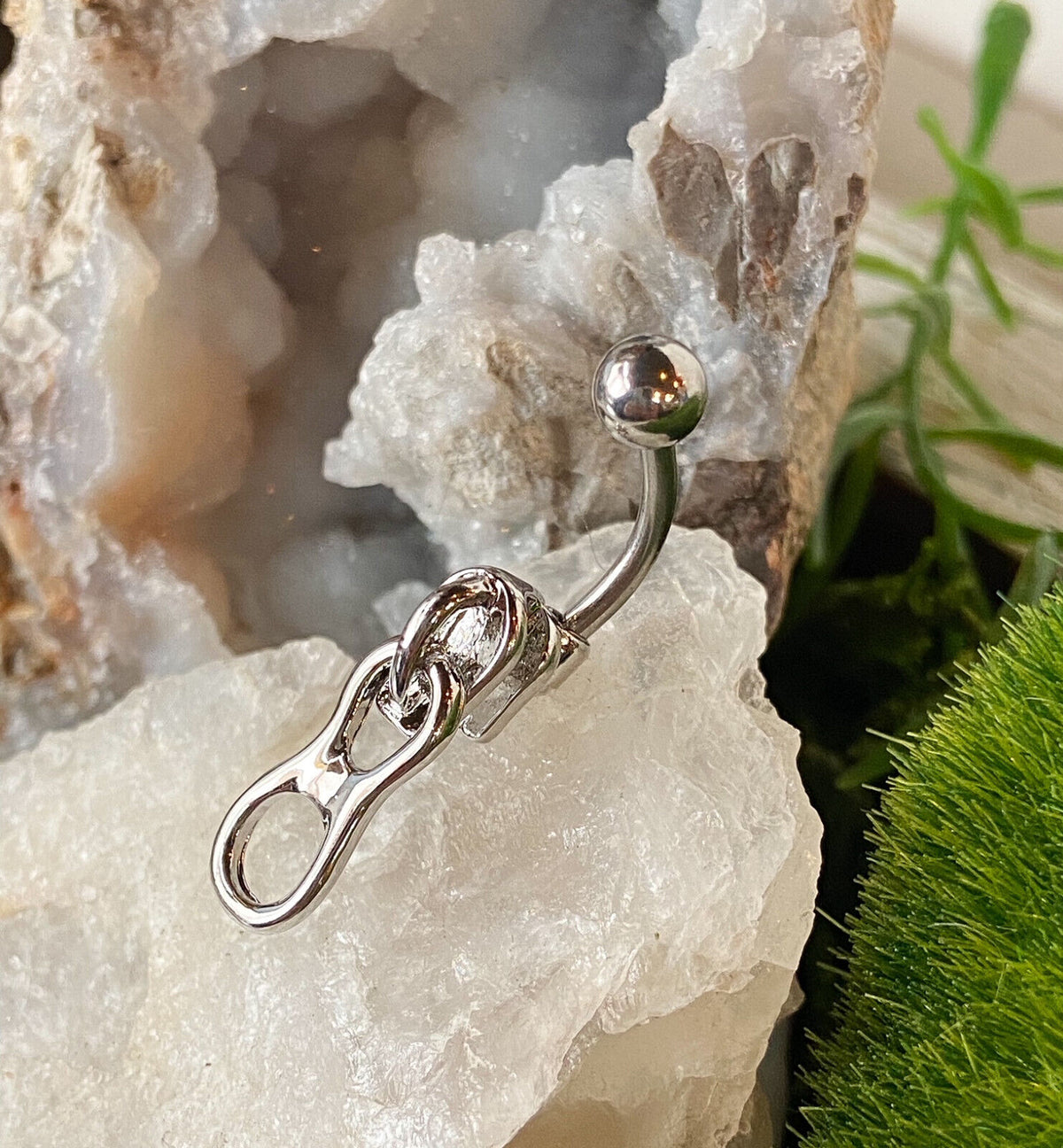 1pc Zipper Belly Ring Navel Piercing Pierced Naval Body Jewelry