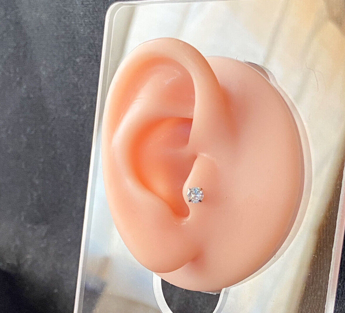 5pc CZ Gem Shapes Tragus Rings Value Pack Cartilage Barbells Helix 16g Piercing