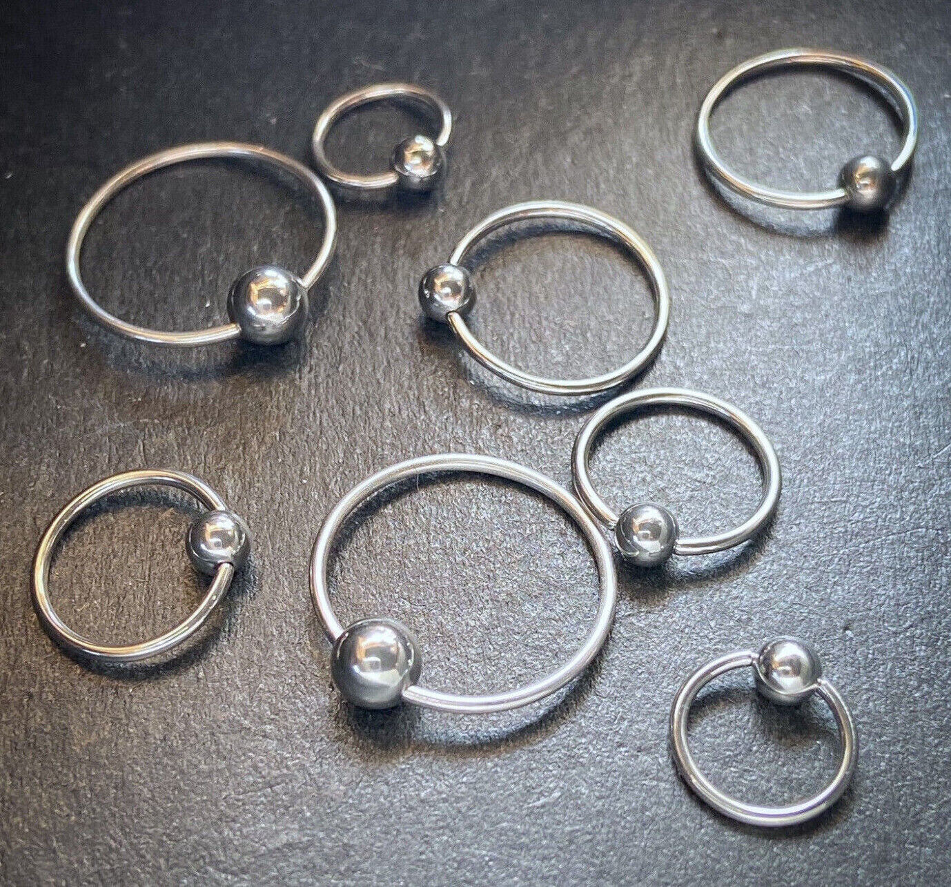 4 PAIR Value Pack 316L Surgical Steel Captive Bead Rings 14g, 16g, 18g or 20g