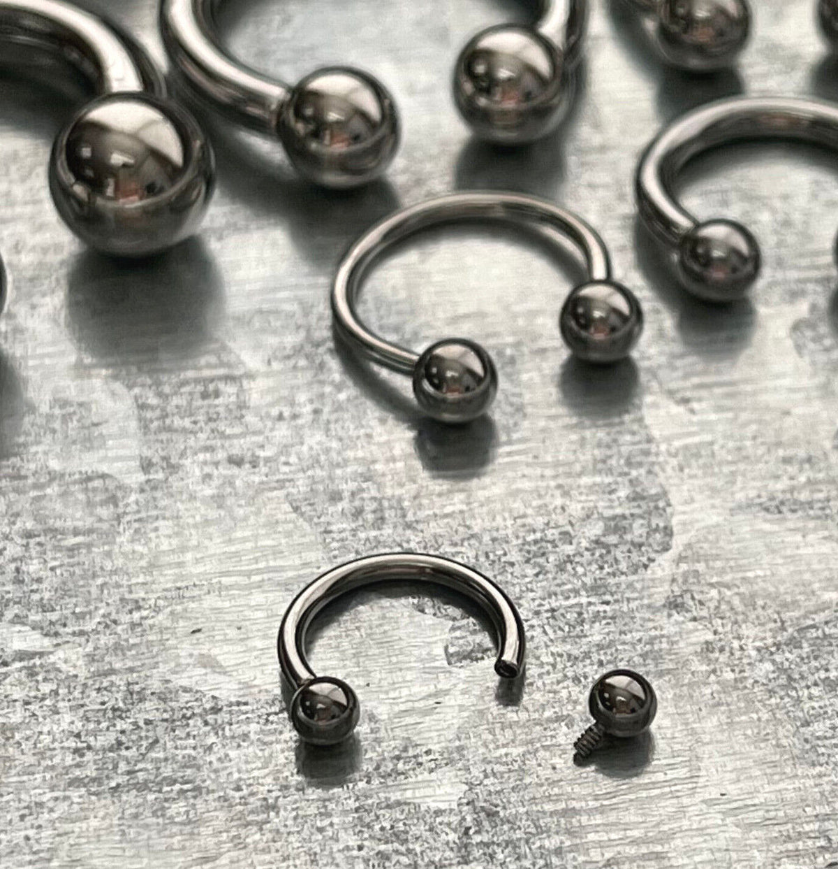 PAIR Internally Threaded Circular Barbells Horseshoes Horse Shoe Body Jewelry