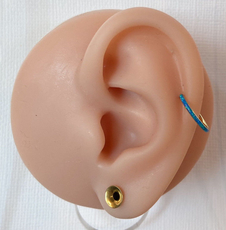 1pc Opal Outer Edge Hinged Segment Ring Septum Orbital Helix Ear Cartilage