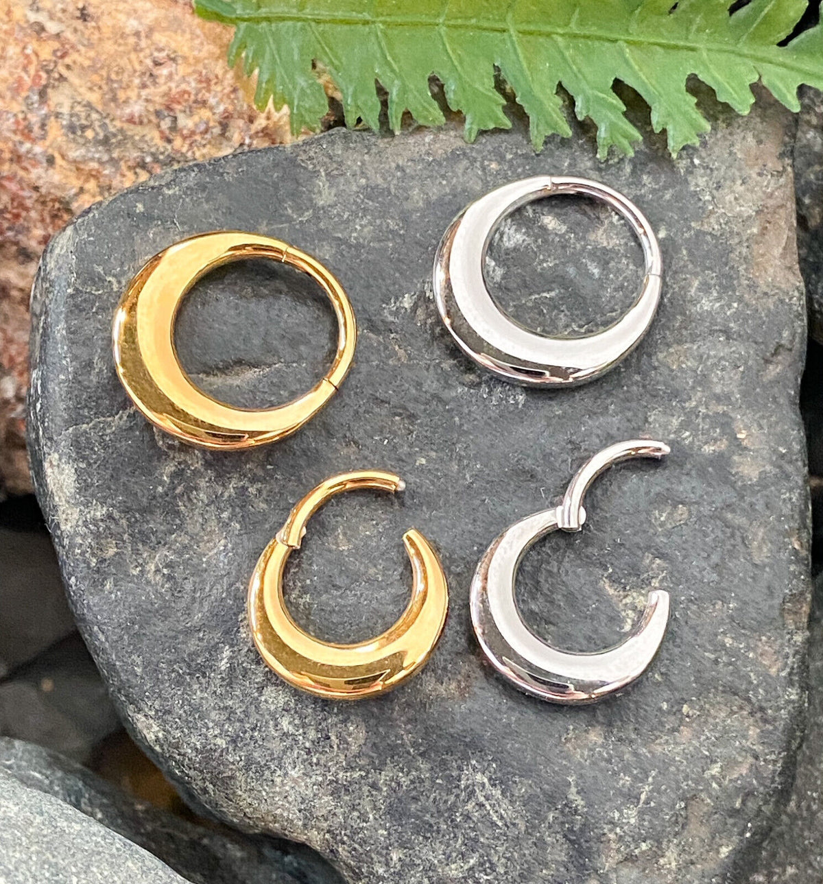 1pc Hollow Thick Hinged Segment Ring 16g Septum Clicker Surgical Steel