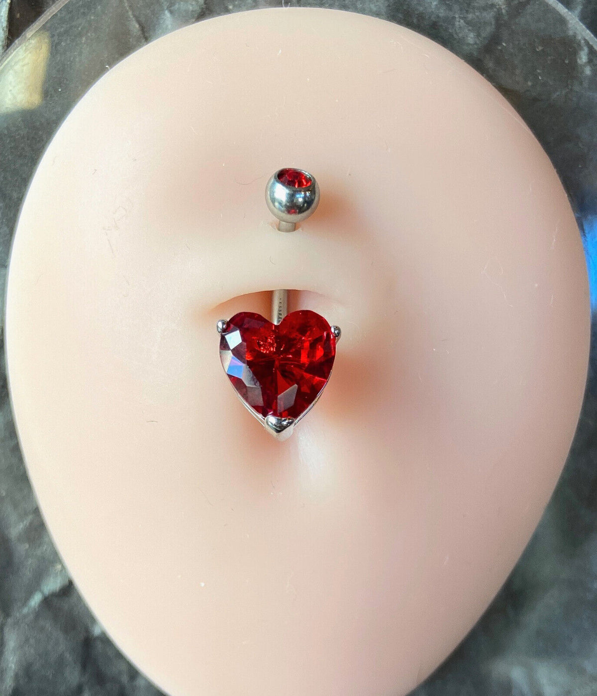 3pc Value Pack Heart Prong Set CZ Gem Surgical Steel Belly Rings Navel Naval