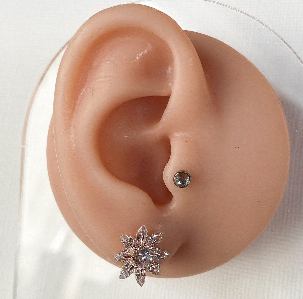 PAIR of Marquise CZ Flower 316L Surgical Steel Post 20g Earrings Studs