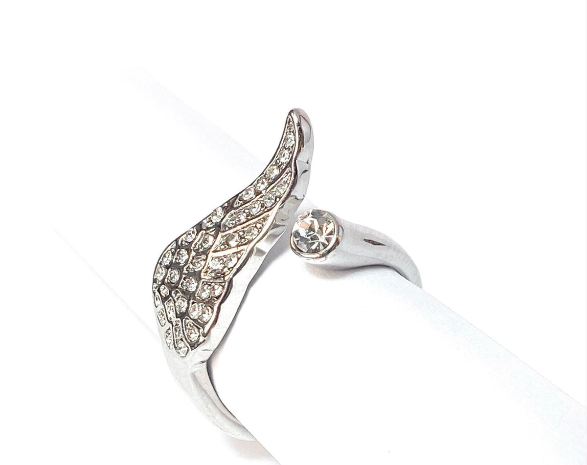 Angel Wing Multi-Paved CZ Gems Adjustable Mid Ring / Toe Ring