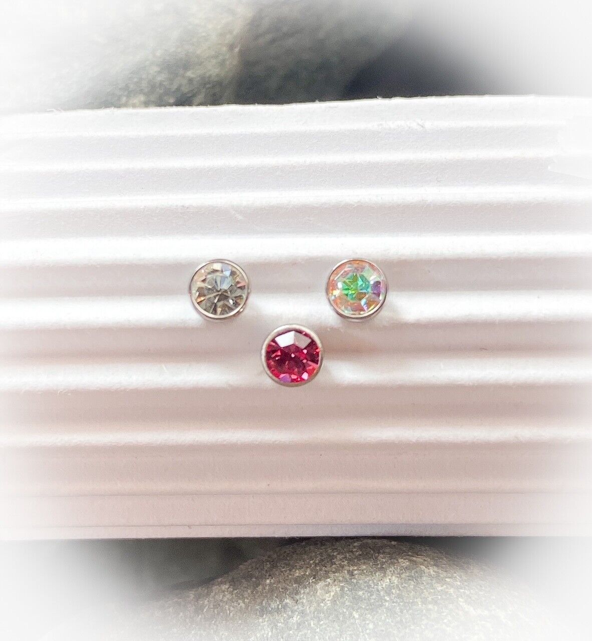 Body Jewelry Replacement Parts - 10pk Steel Internally Threaded 16g CZ Gems