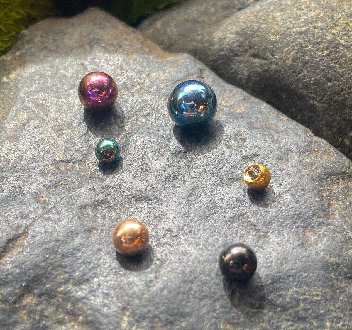 Body Jewelry Replacement Parts - 10pk PVD over Surgical Steel Threaded Balls