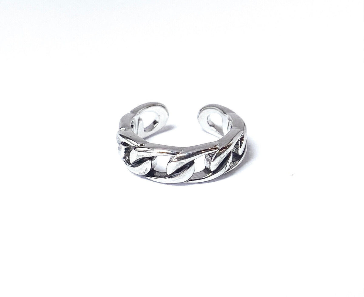 Linked Chain Design Adjustable Mid Ring / Toe Ring (Color: Silver)