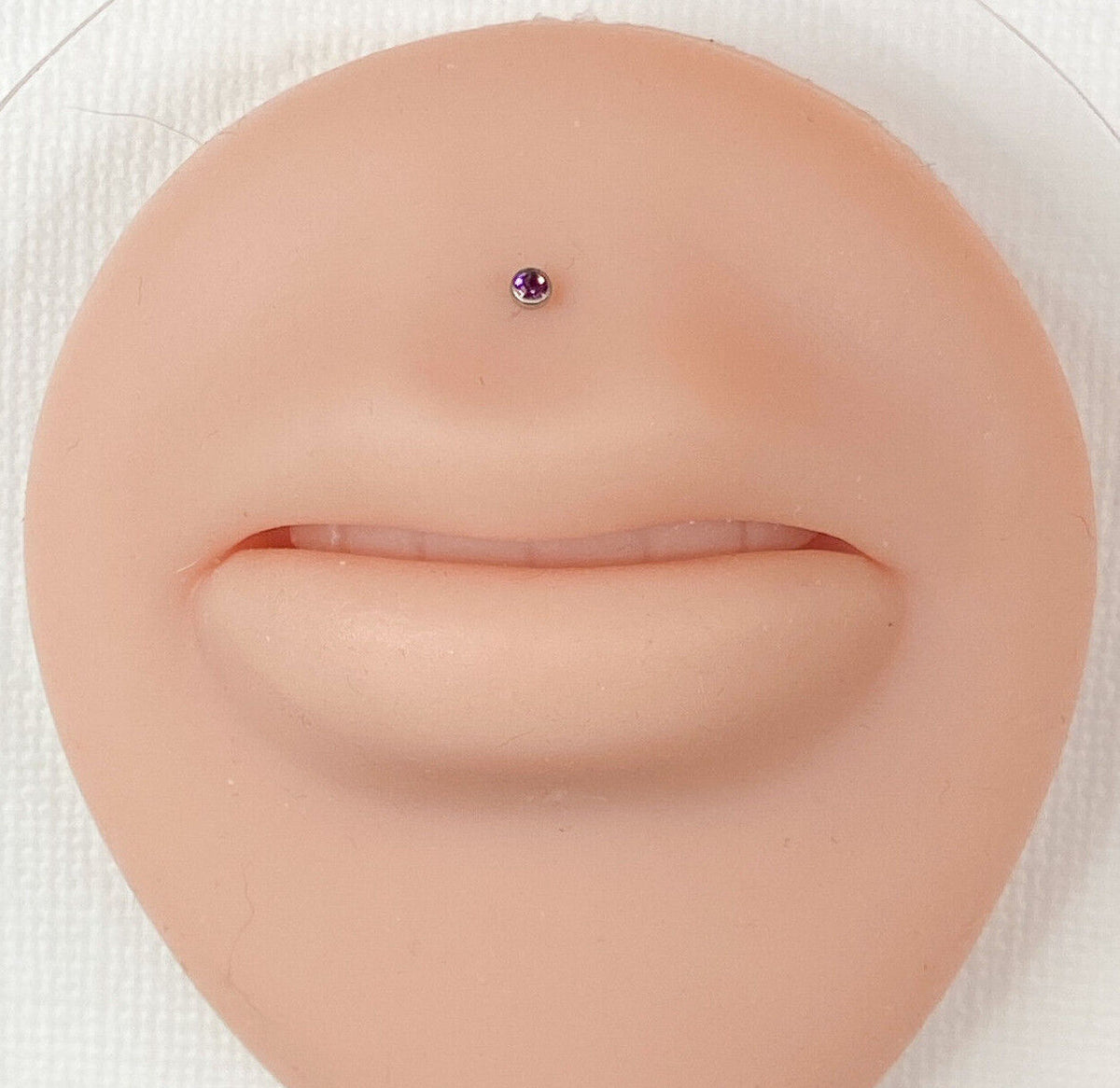 1pc Grade 23 Titanium Internally Threaded 16g Labret Monroe with Press Fit Gem