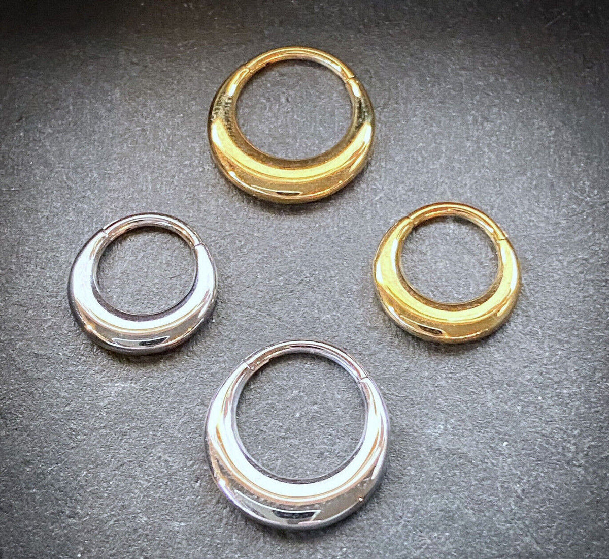 1pc Hollow Thick Hinged Segment Ring 16g Septum Clicker Surgical Steel