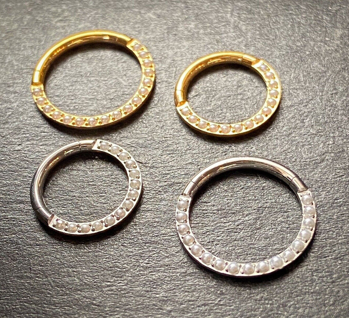 1pc Front Pearls Titanium Hinged Orbital Helix Septum Ear Cartilage Hoop Jewelry