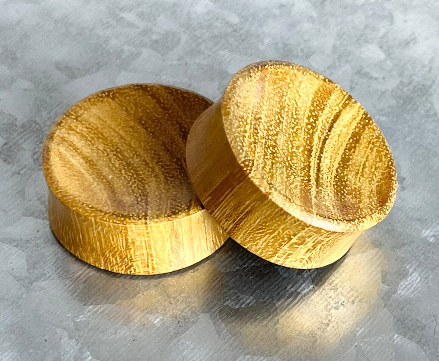 PAIR Concave Jackfruit Wood Plugs Organic Earlets Tunnels Gauges Body Jewelry