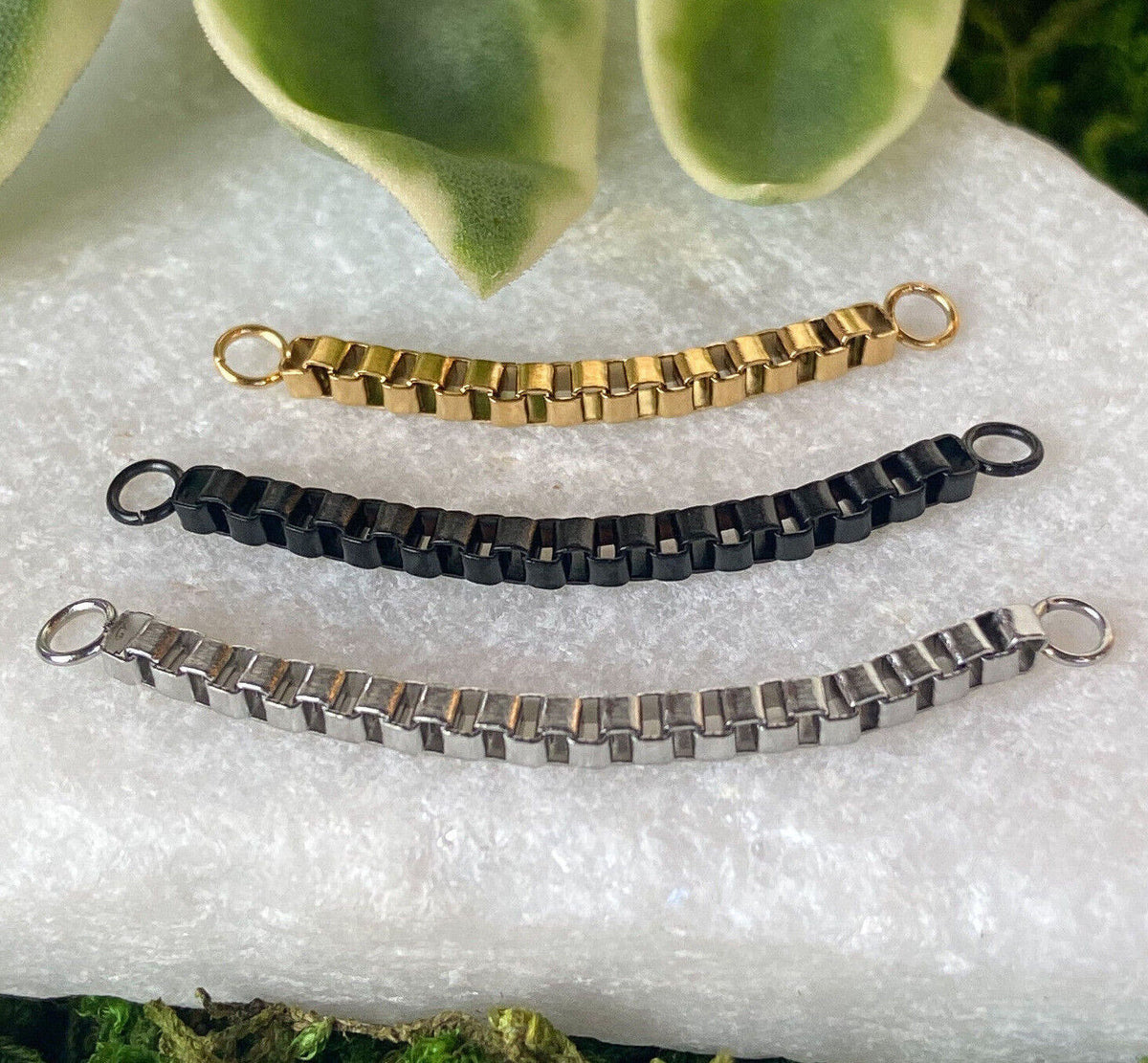 1pc 316L Stainless Steel Connector Box Chain Nose Ring Bridge Helix Cartilage