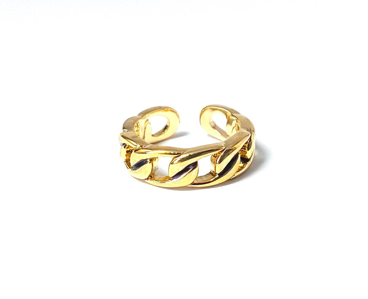 Linked Chain Design Adjustable Mid Ring / Toe Ring (Color: Gold)