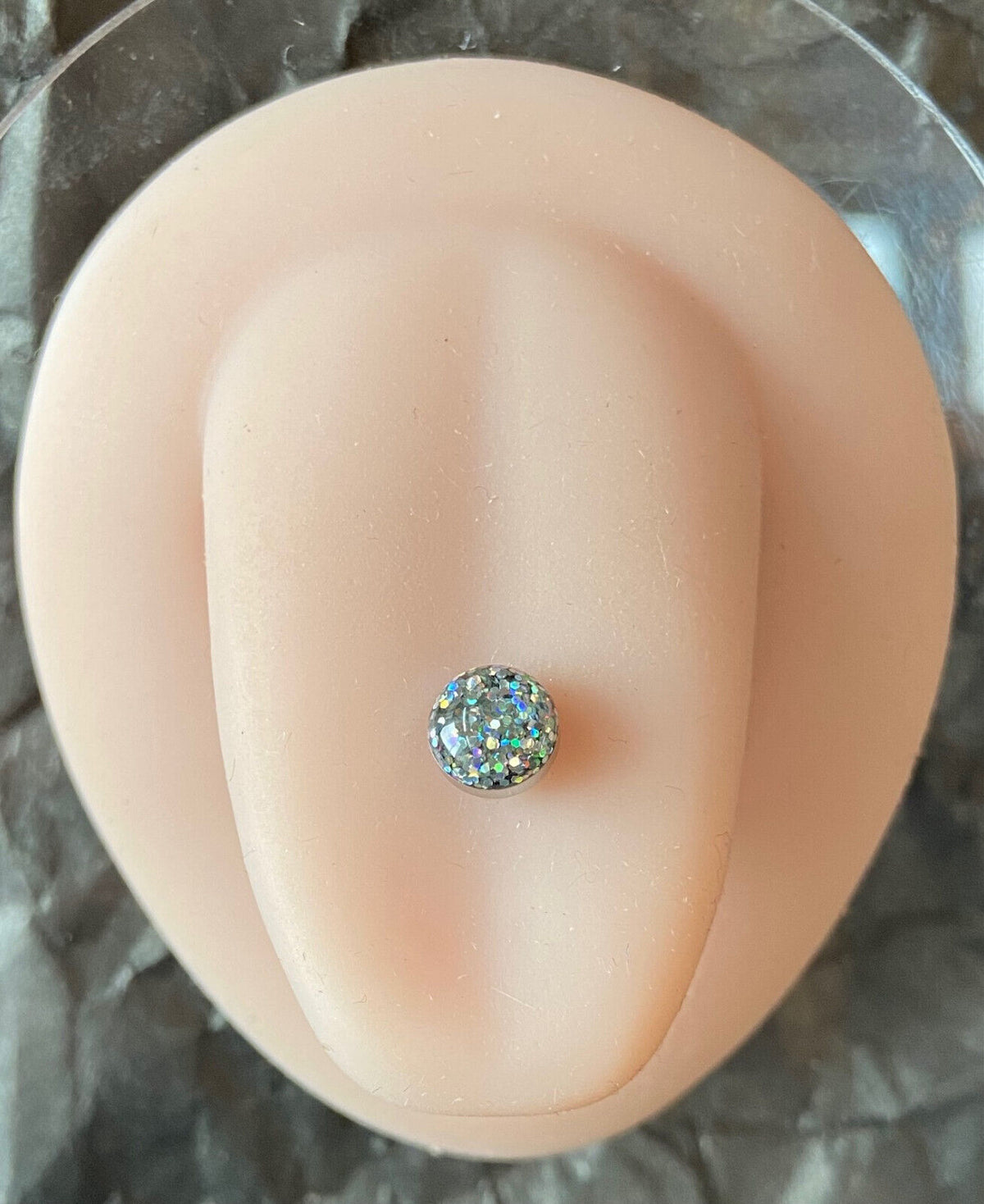 4pc Value Pack Glitter Ball Steel Tongue Rings 14g Tounge Body Jewelry