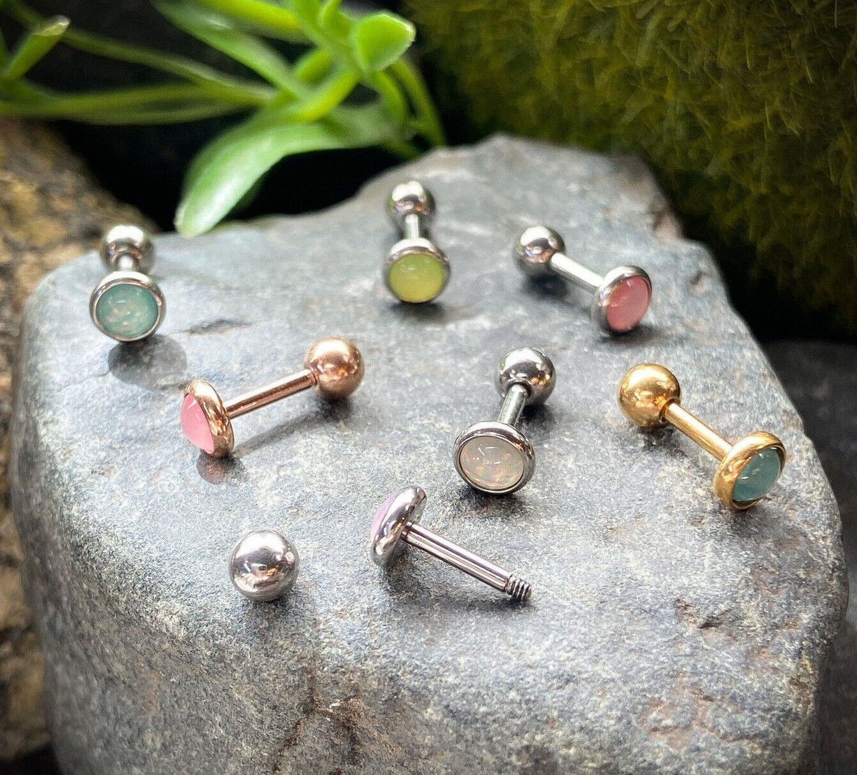 1pc Illuminating Stone Tragus Stud Helix Conch Ear Cartilage Piercing Jewelry