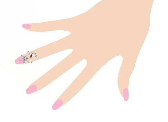  Starfish Multi-Paved CZ Gems Adjustable Nail Ring / Toe Ring