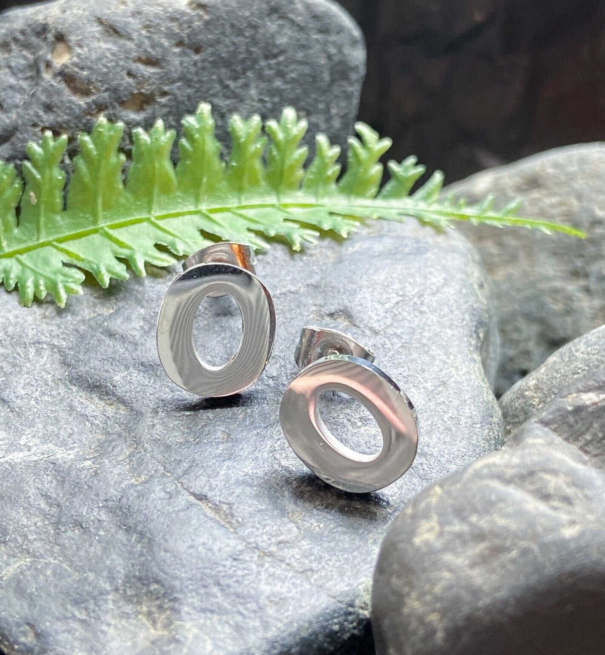 PAIR of 316L Stainless Steel Initial / Alphabet 20g Earrings - A to Z available! (Letter: O)