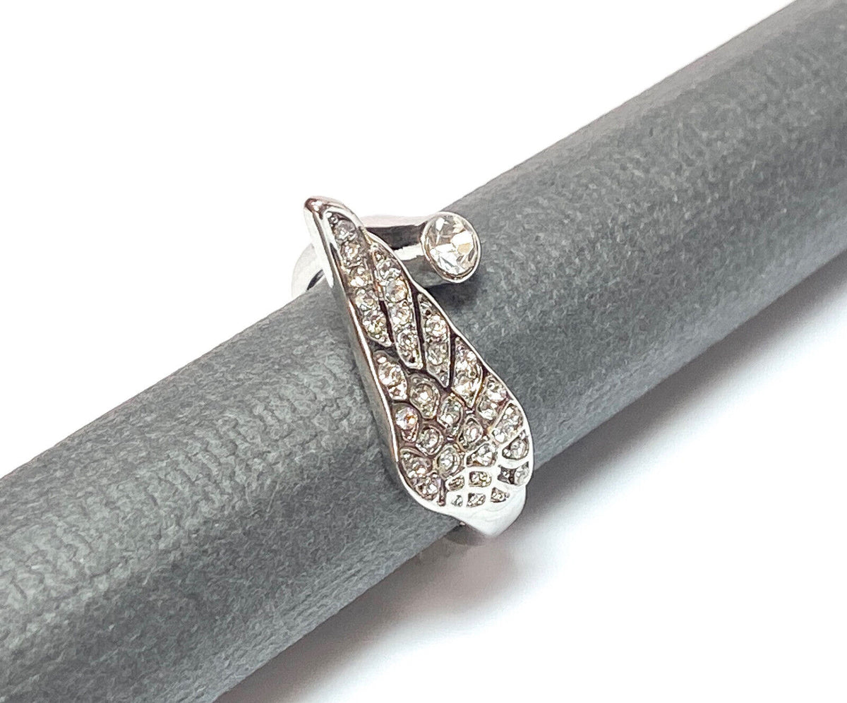 Angel Wing Multi-Paved CZ Gems Adjustable Mid Ring / Toe Ring