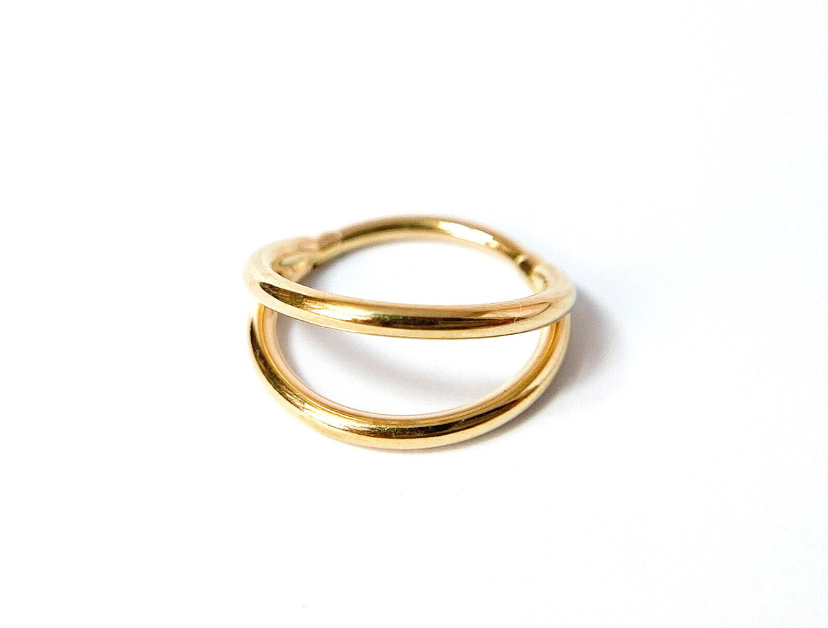 1pc Solid Titanium Double Hoop Hinged Segment Ring Helix Ear Cartilage Septum