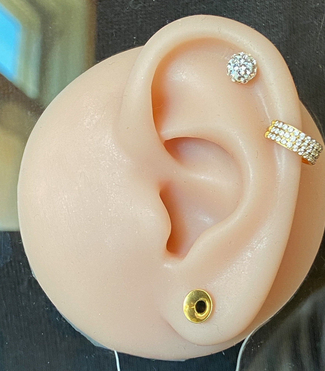 Surgical Steel Tragus Barbell Ring 16g, 1/4"- choose 3, 4 or 5mm Ferido Gem Ball