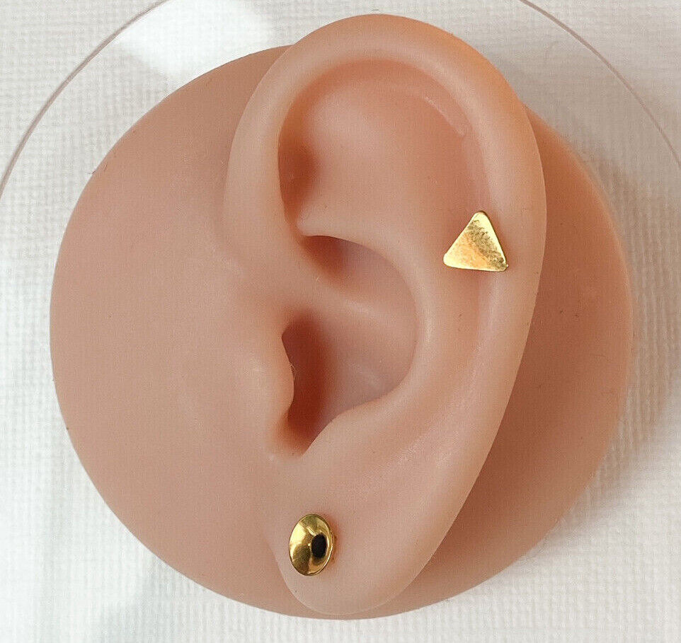 1pc Flat Triangle Top Helix Tragus Cartilage Bar Stud Barbell Surgical Steel 