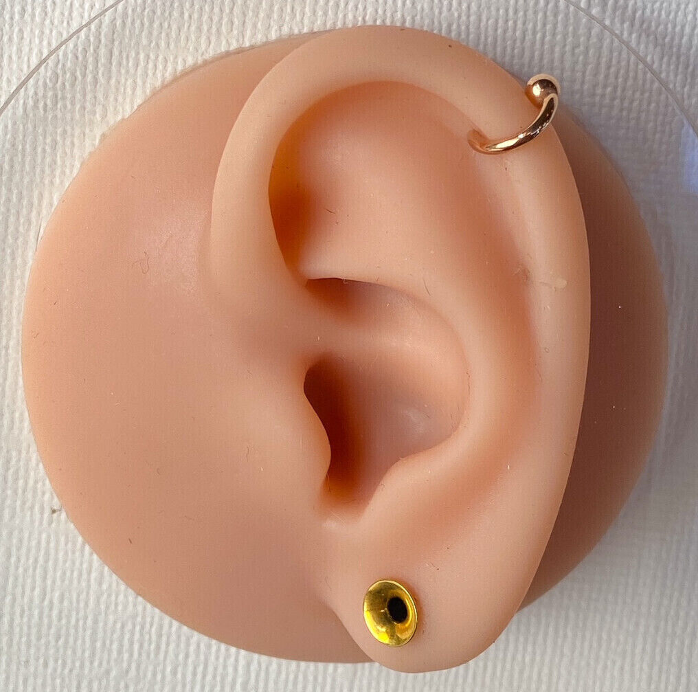 PAIR Fixed Ball Rose Gold Captive Bead Rings Nipple Helix Tragus Septum Piercing