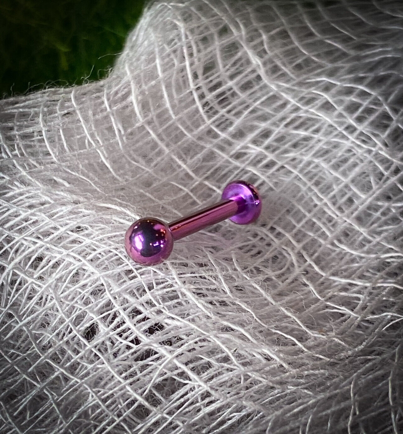 1pc Implant Grade Titanium Labret Stud 16G 5/16" Monroe Chin Ear Cartilage Ring (Color: Purple)