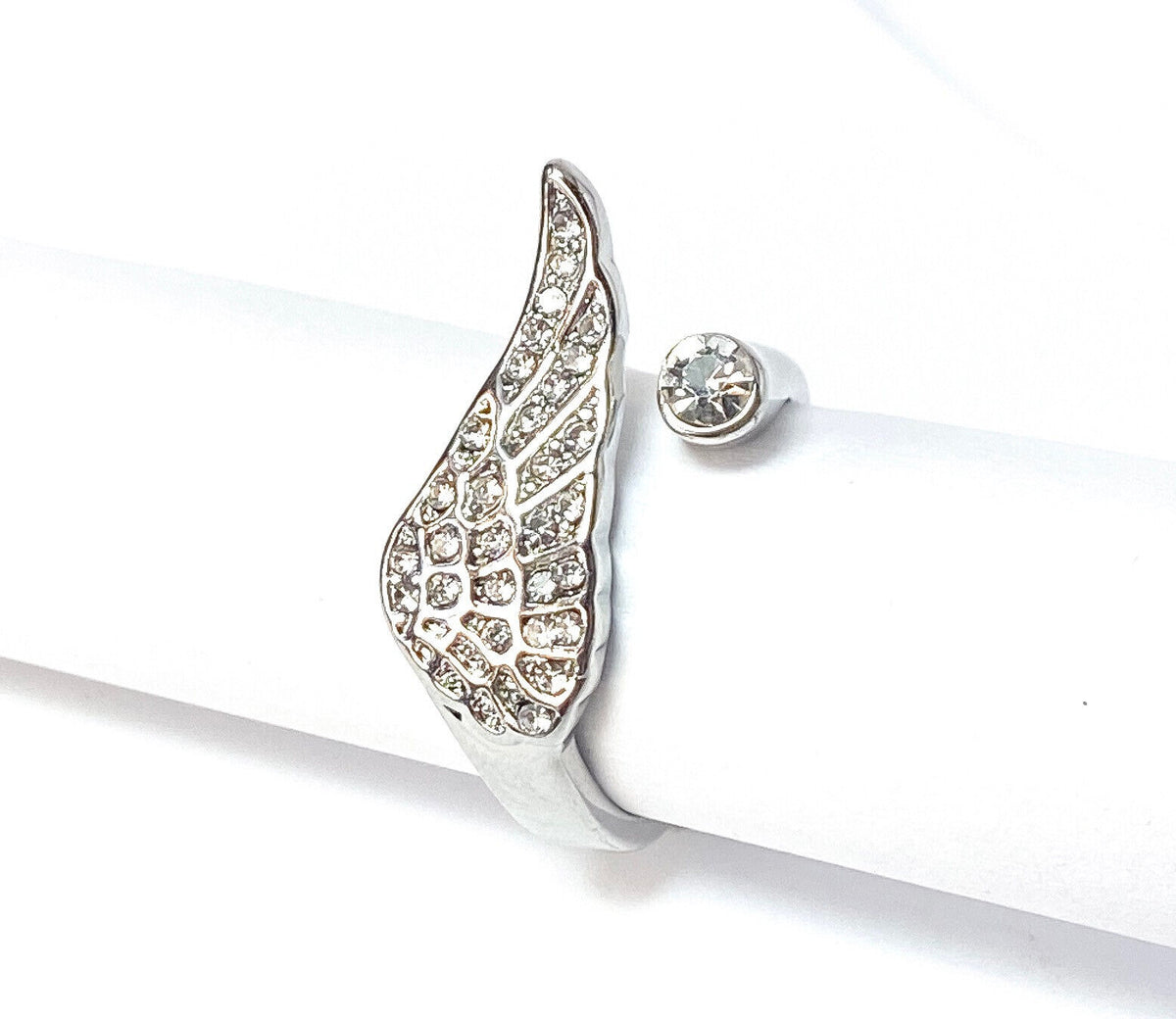 Angel Wing Multi-Paved CZ Gems Adjustable Mid Ring / Toe Ring