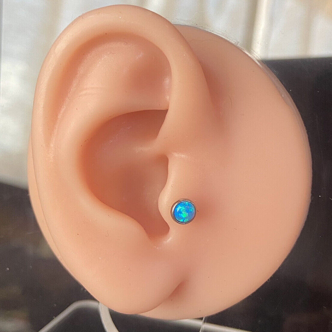 3pc Value Pack Synthetic Opal Set Tragus Helix Cartilage Ring 16g 1/4"