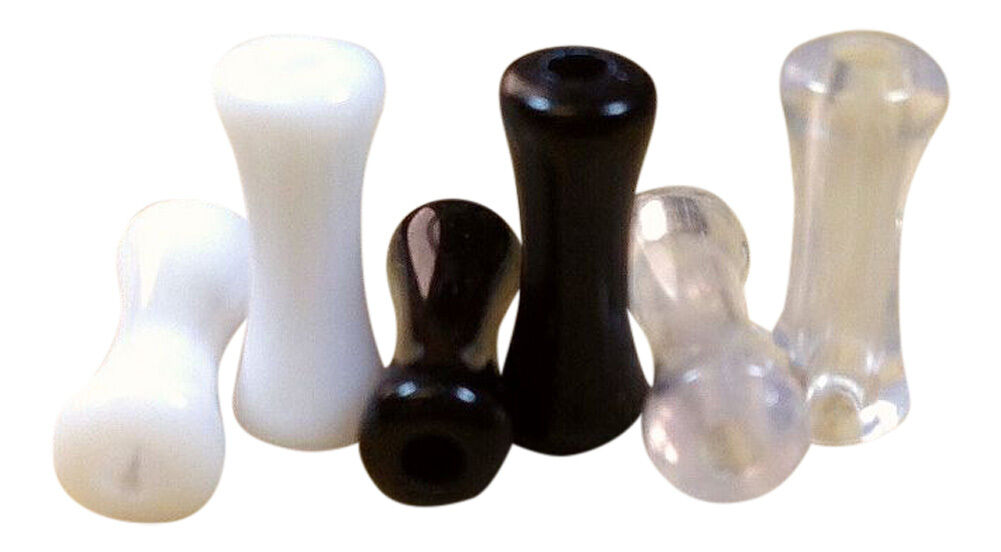 3 PAIR SET - Black,White,Clear Ear Tunnels Plugs Gauges Earlets - up to 30mm! (Gauge (Thickness): 8g (3 mm))