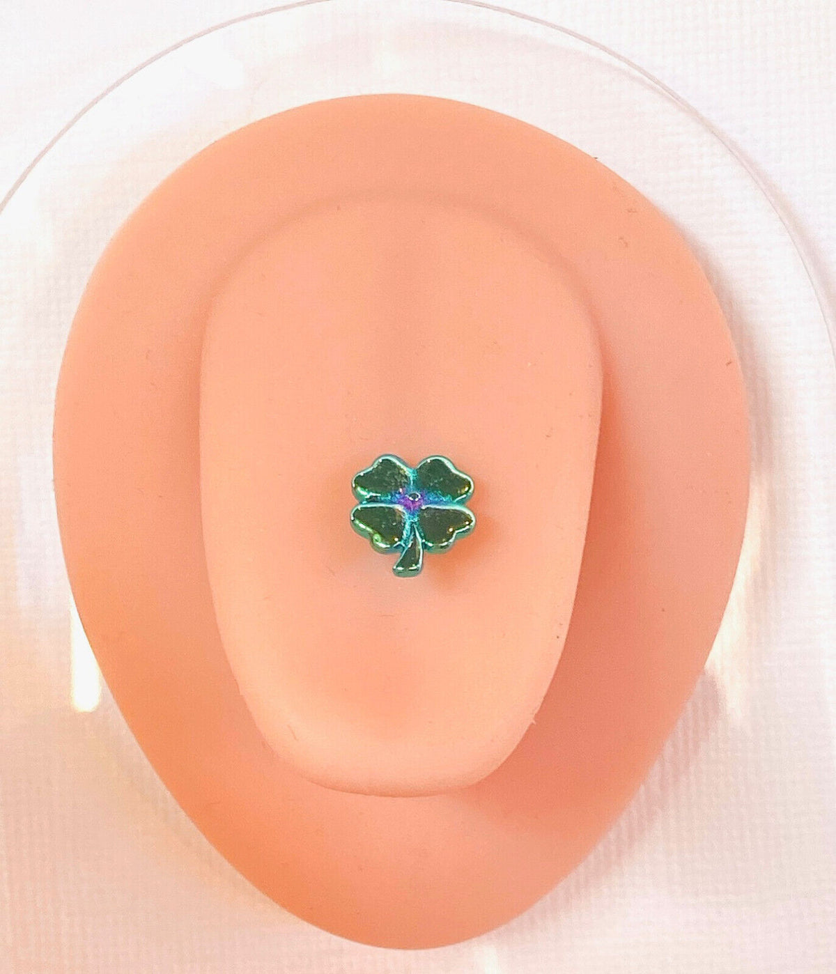 Titanium Shamrock Tongue Ring 14g 16mm 5/8" Clover Tounge Body Piercing Jewelry